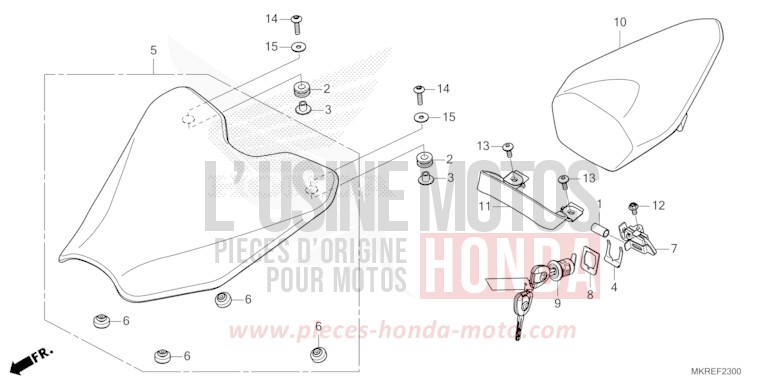 SITZ von CBR1000RR "Fireblade" GRAND PRIX RED (R380) von 2024